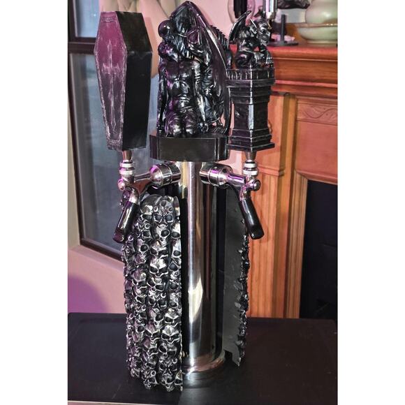 Halloween Kegerator Tap Tower Set: Skull, Gargoyle, Coffin - Hand Finished - Picture 1 of 8